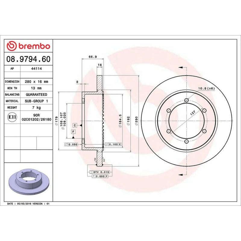 Brembo Rear Brake Discs 08.9794.60