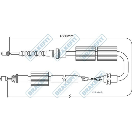 Apec Handbrake Cable Left Rear BBC3245