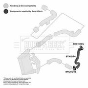 Borg & Beck Intercooler Turbo Charge Air Hose Lower BTH1094