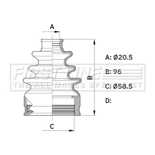 First Line Drive Shaft Bellow Kit Front Left FCB6355