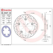 Brembo 2 x Rigid Rear Brake Disc Brake Discs 68B407C0