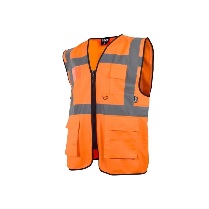 Scan Hi-Vis Utility Orange Waistcoat - M (41in) - SFV09-O