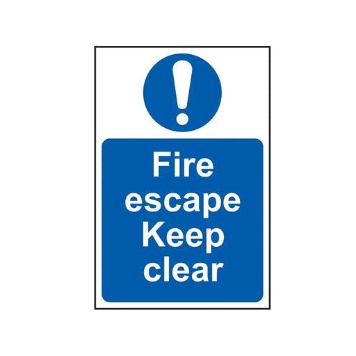 Scan Fire Escape Keep Clear - PVC Sign 200 x 300mm - 0158