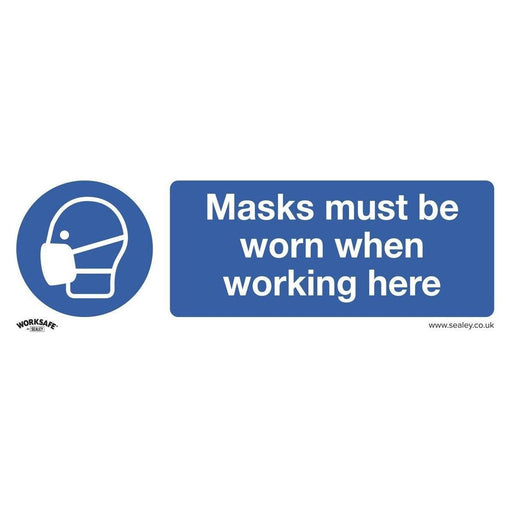 Sealey Mandatory Safety Sign Masks Must Be Worn Rigid Plastic SS57P1 Sealey  - Town Parts