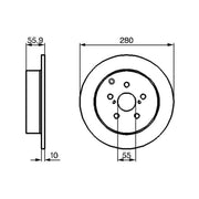 Bosch 2 x Solid Rear Brake Discs 0 986 479 242