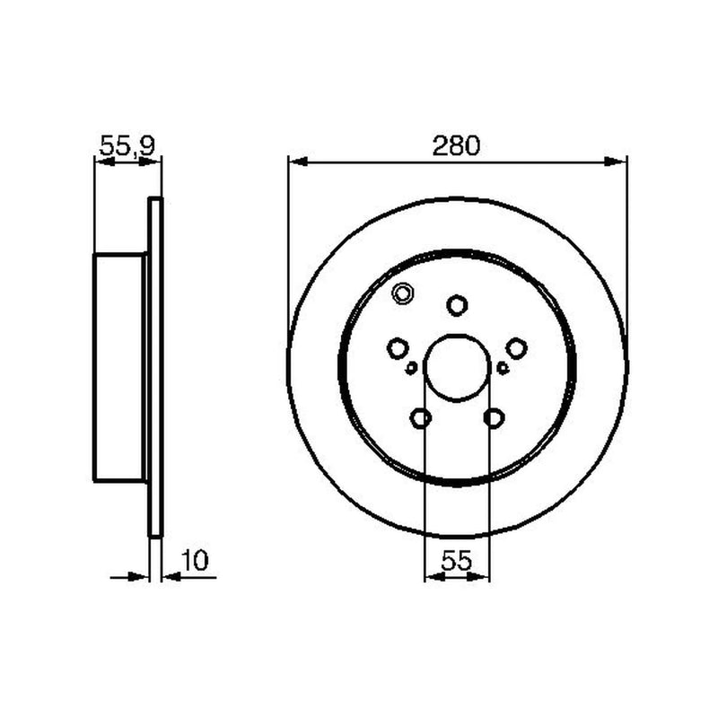 Bosch 2 x Solid Rear Brake Discs 0 986 479 242