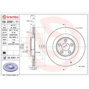 Brembo 2 x Rear Brake Discs 09.D061.11