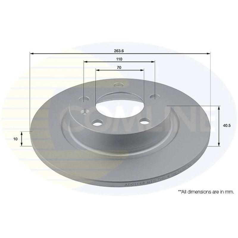 Comline 2 x Solid Rear Brake Discs ADC1148