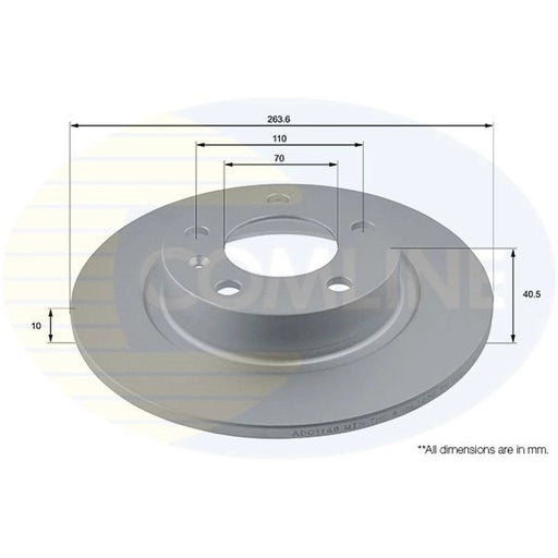 Comline 2 x Solid Rear Brake Discs ADC1148