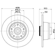 Mintex 2 x Solid Rear Brake Discs MDC2973C