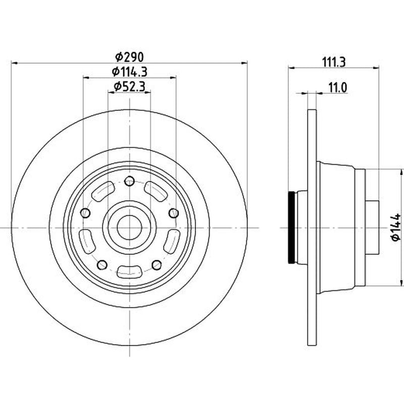 Mintex 2 x Solid Rear Brake Discs MDC2973C