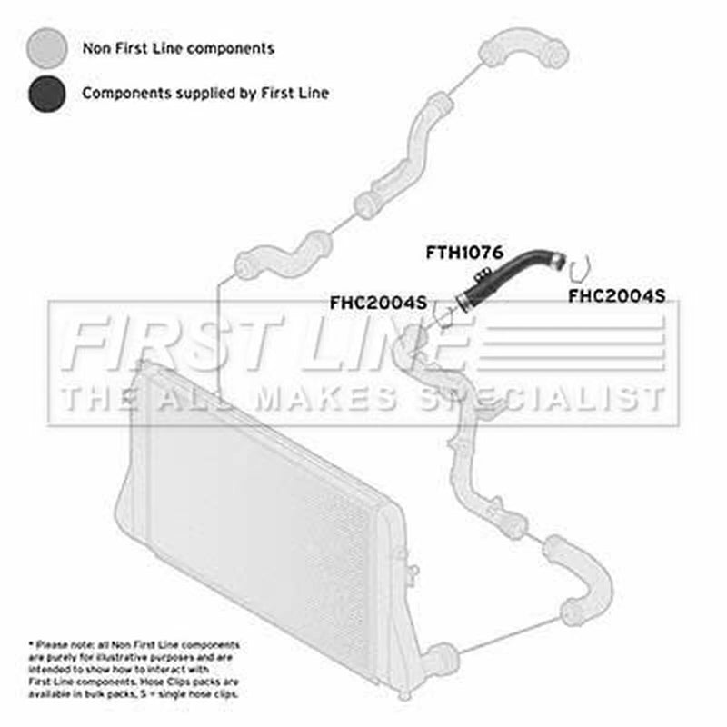First Line Intercooler Turbo Charge Air Hose Lower FTH1076