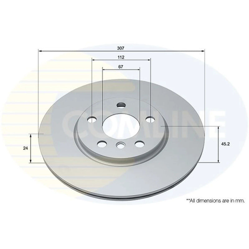 Comline 2 x Internally Vented Front Brake Discs ADC2802V