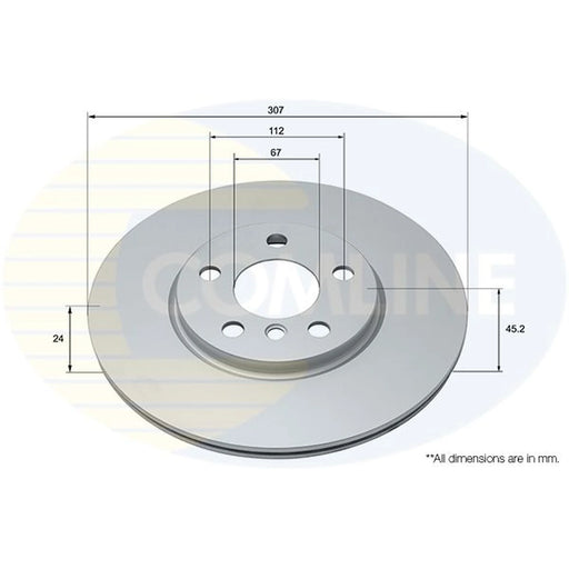 Comline 2 x Internally Vented Front Brake Discs ADC2802V