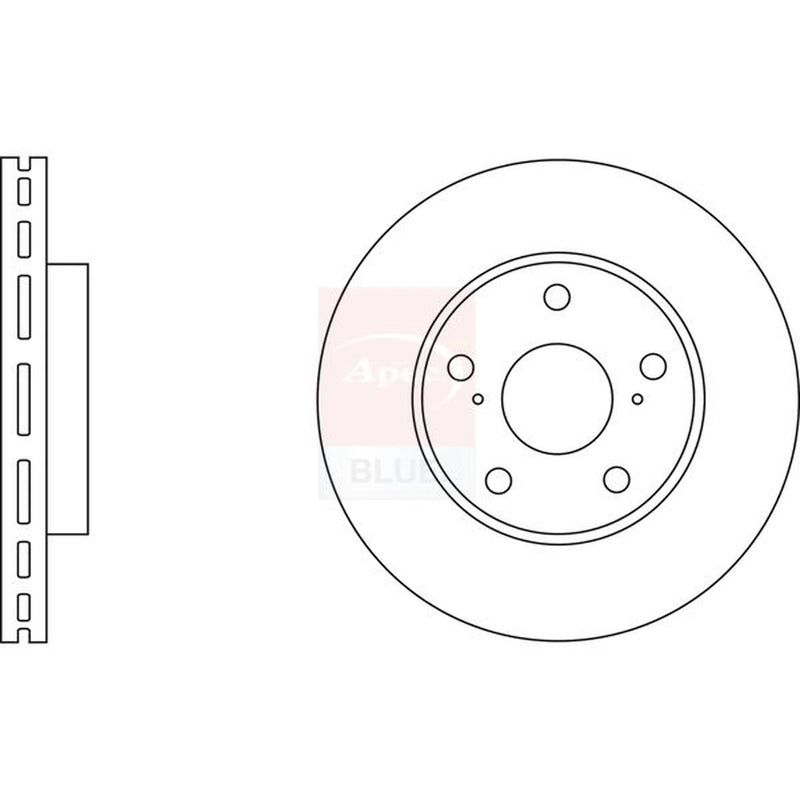 Apec 2 x Vented Front Brake Discs SDK6272