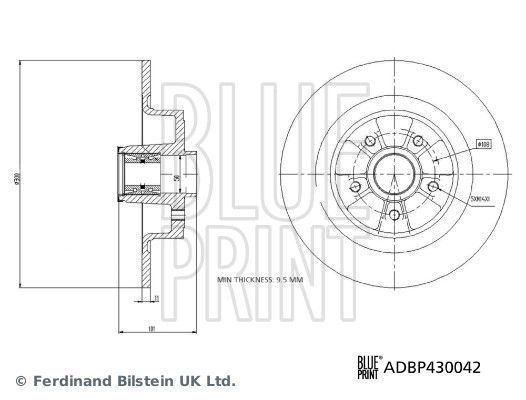Blue Print 2 x Brake Disc Set Solid Rear