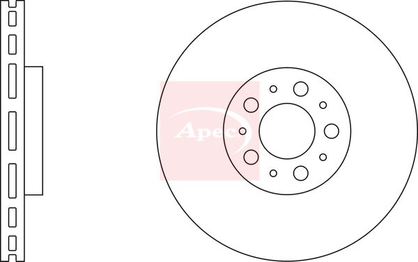 Apec 2 x Brake Disc Set Vented