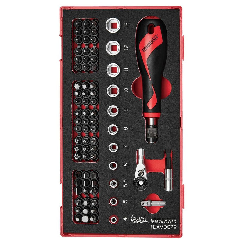 Teng Tools Bits Driver Set FOAM1 78 Pieces
