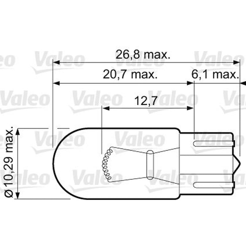 Valeo 10 x Indicator Turn Signal Bulb W2.1x9.5d 12V 5W 032213