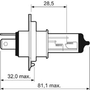 Valeo H4 Bulb Cardboard Aqua Vision 032515 032515