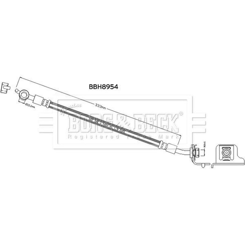 Borg & Beck Brake Hydraulic Hose Line Rear Left BBH8954