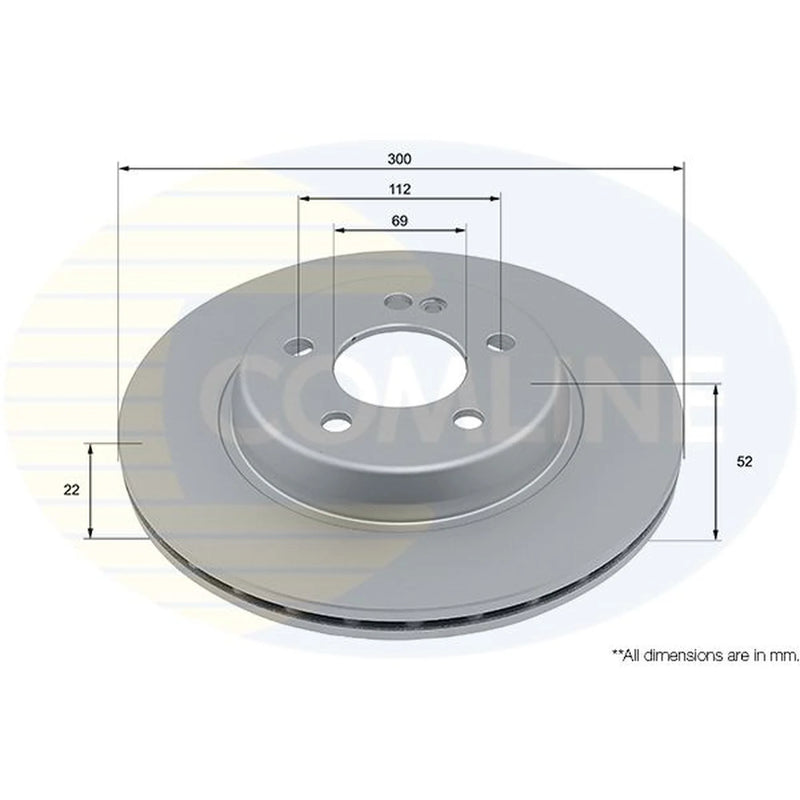 Comline 2 x Internally Vented Rear Brake Discs ADC4075V