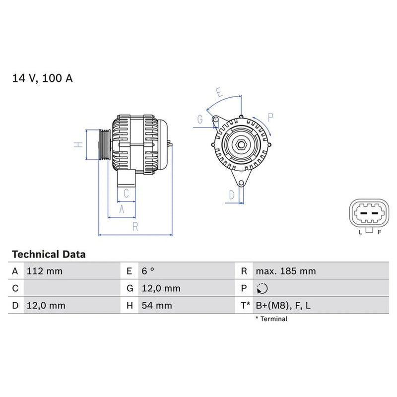 Bosch Car Alternator 12V 0 986 083 450