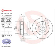 Brembo 2 x Solid Rear Brake Discs 08.A429.11