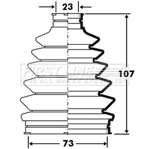 First Line Drive Shaft Bellow Kit Front Left Thermoplast FCB2375