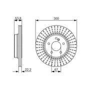 Bosch 2 x Vented Rear Brake Discs 0 986 479 653