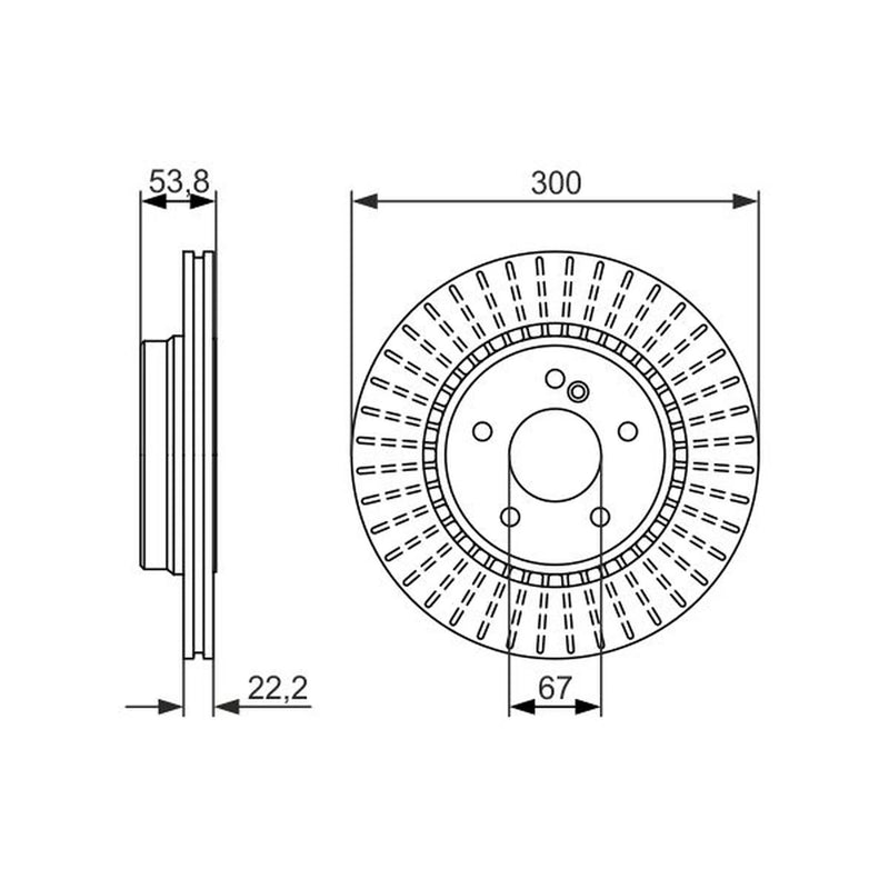 Bosch 2 x Vented Rear Brake Discs 0 986 479 653