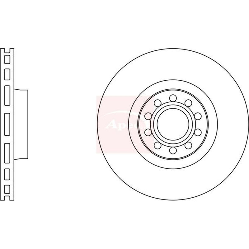 Apec 2 x Vented Front Brake Discs DSK2119