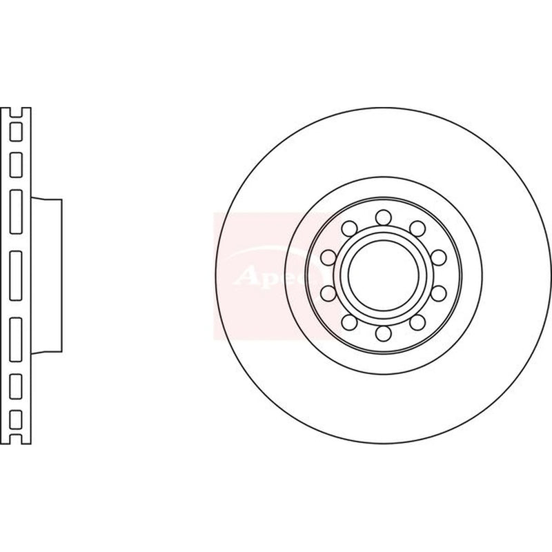 Apec 2 x Vented Front Brake Discs DSK2119