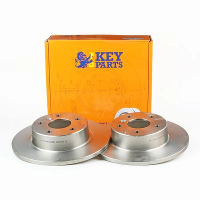 Key Parts 2 x Solid Rear Brake Discs KBD4085