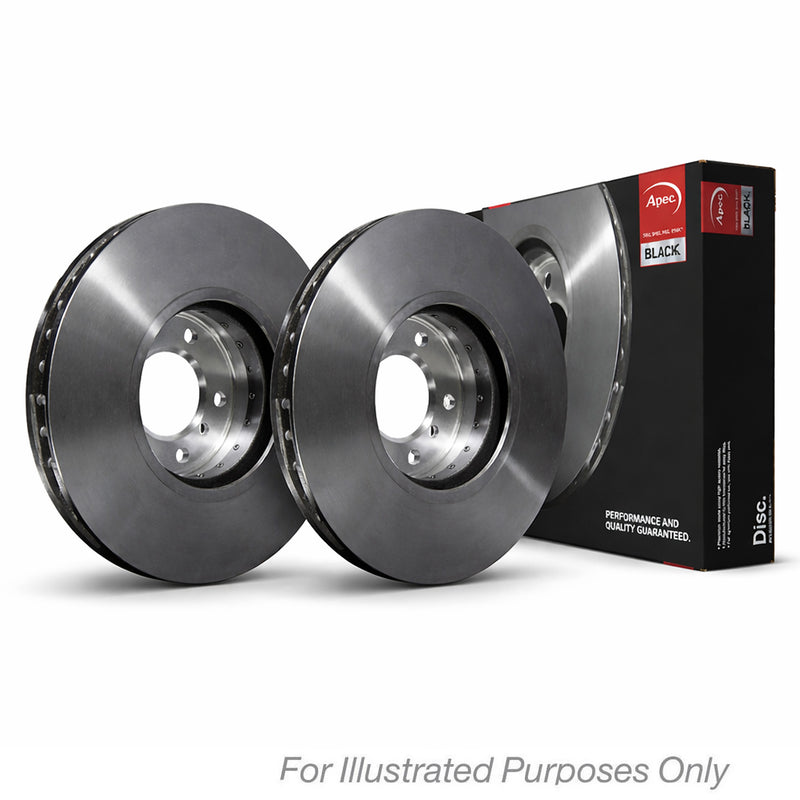 APEC Black 2 x Brake Disc Set Vented