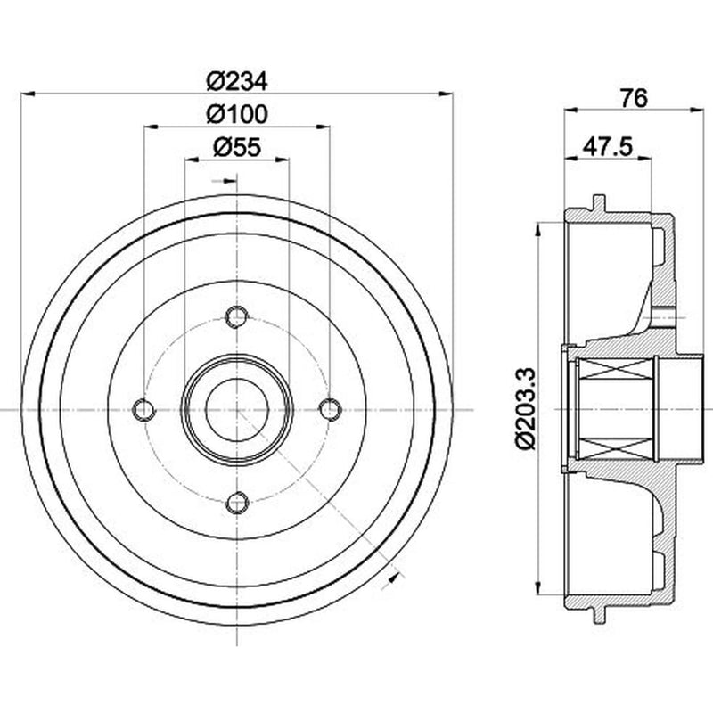 Mintex Brake Drum Assembly Rear MBD416