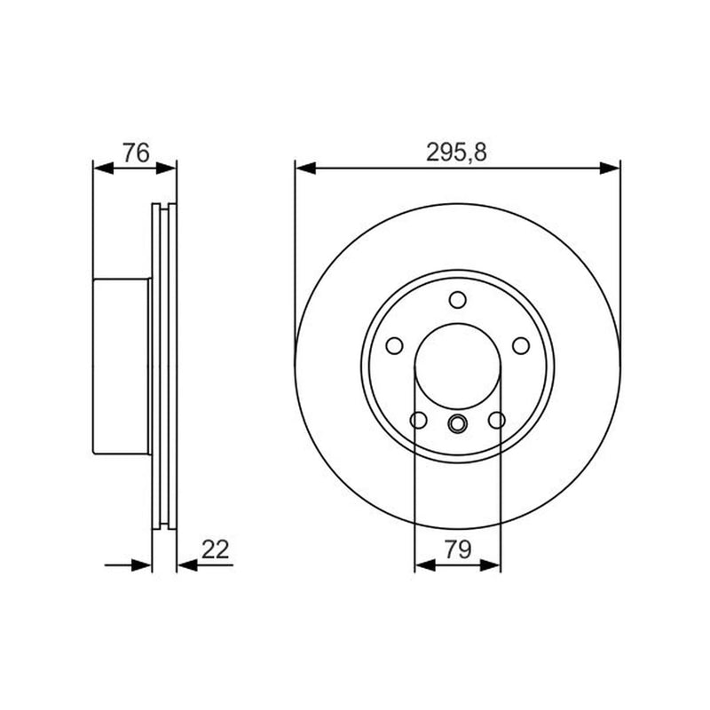 Bosch 2 x Vented Brake Discs 0 986 479 R72