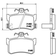 Brembo 4 x Rear Brake Pad Set P28027
