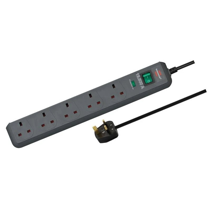 Brennenstuhl Eco-Line Extension Lead 240V 5-Gang 13A Anthracite 2m - 1156753
