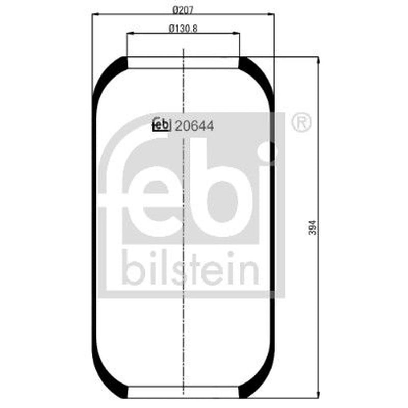 Febi Air Suspension Bellow 207mm 20644