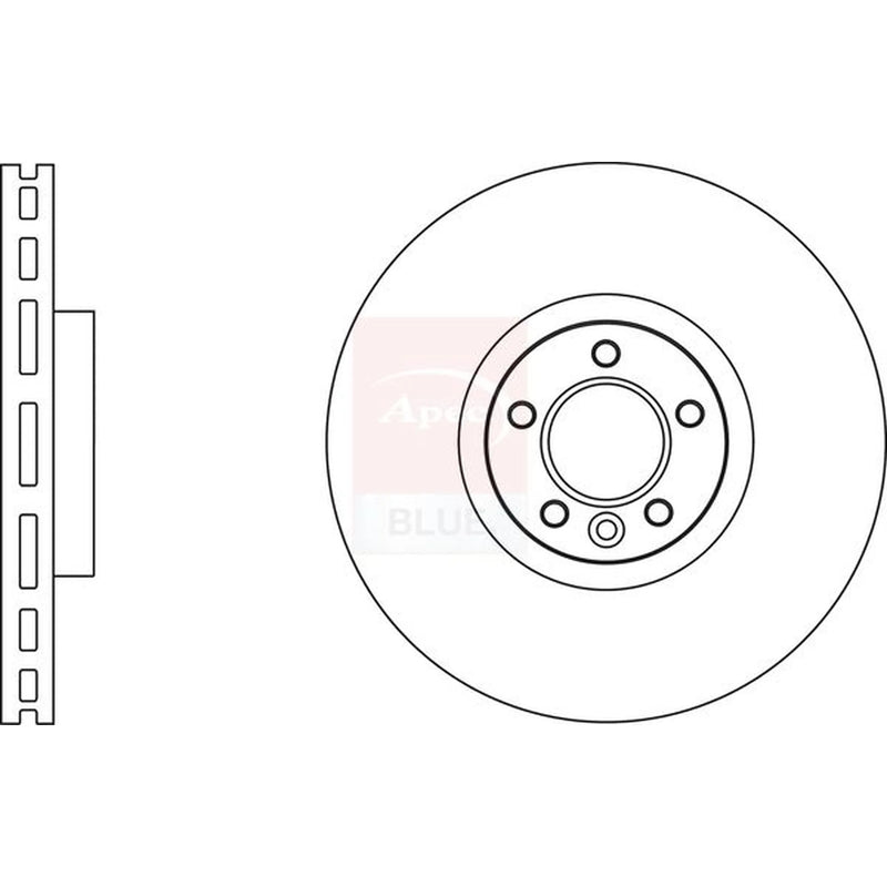 Apec 2 x Vented Front Brake Discs SDK6660