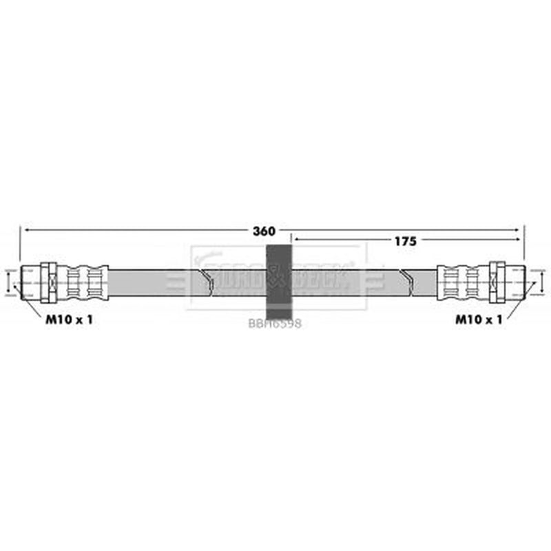 Borg & Beck Brake Hydraulic Hose Line Front Left BBH6598