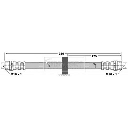 Borg & Beck Brake Hydraulic Hose Line Front Left BBH6598