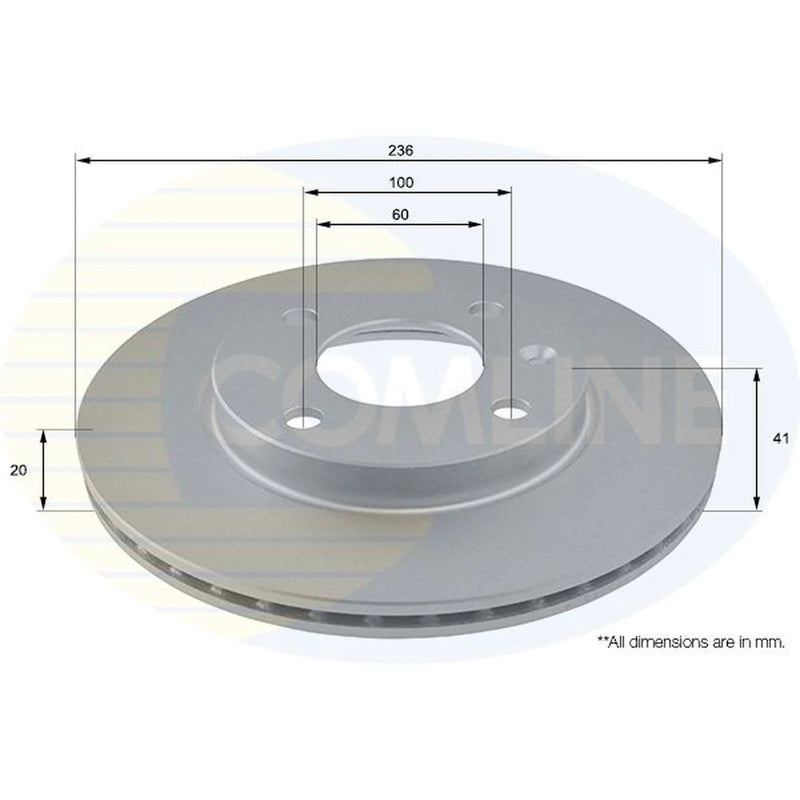 Comline 2 x Internally Vented Front Brake Discs ADC2808V