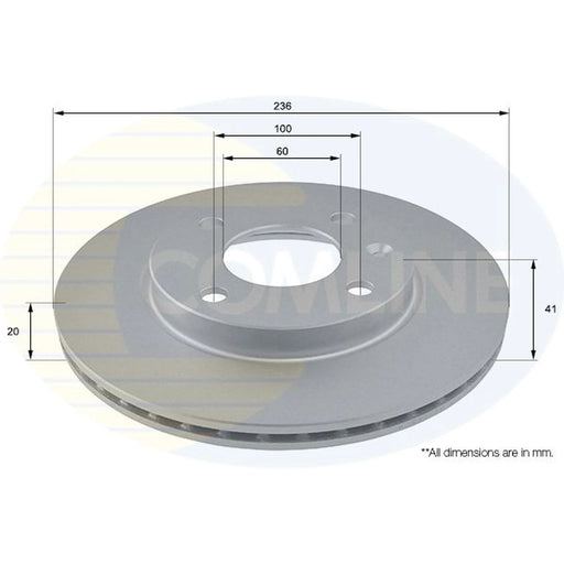 Comline 2 x Internally Vented Front Brake Discs ADC2808V