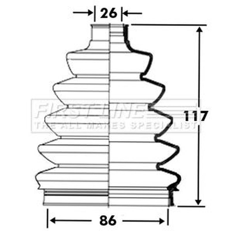 First Line Drive Shaft Bellow Kit Front Left Thermoplast FCB2389