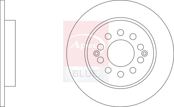 Apec 2 x Brake Disc Set Solid