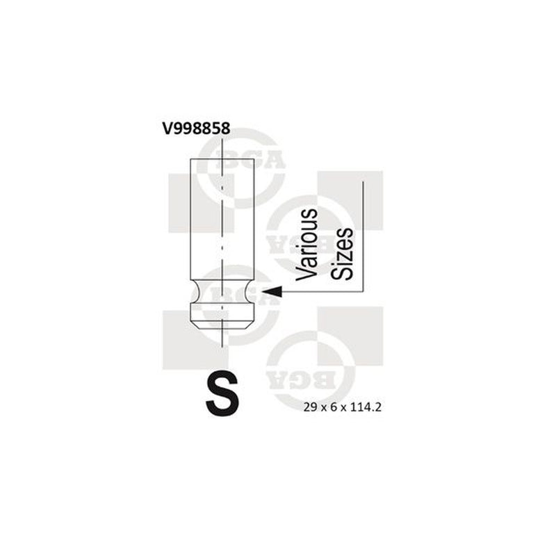 BGA Engine Exhaust Valve 29mm Head V998858