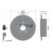 Textar 2 x Solid Rear Brake Discs 92227700