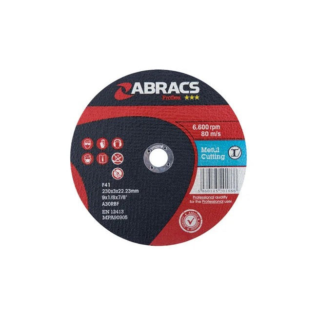 Abracs Flat Cutting Discs x 3.0mm 25pc 100-230mm